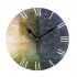 WellLee Night Day Landscape Life Tree Clock Acrylic Painted Silent Non-Ticking Round Wall Clock Home Art Bedroom Living Dorm Room Decoration