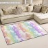 WellLee Area Rug,Cute Unicorns Silhouette On Rainbow Striped Pattern Floor Rug Non-Slip Doormat for Living Dining Dorm Room Bedroom Decor 31x20 Inch