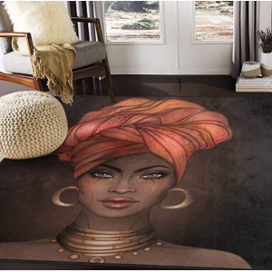 WellLee African American Pretty Girl Vintage Area Rug Rugs for Living Room Bedroom 7' x 5'