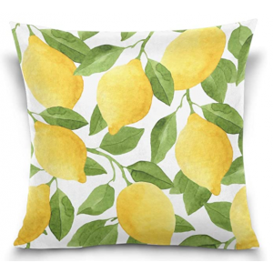 WellLee Throw Pillow Case Decorative Cushion Cover Square Pillowcase, Watercolor Lemon Tree Sofa Bed Pillow Case Cover(18x18inch) Twin Sides